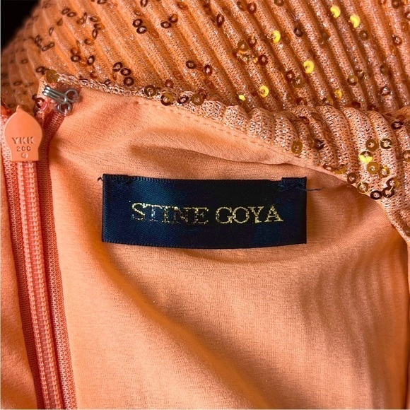 STINE GOYA Sequin Metallic Rib Knit Pleated Draped Front Sleeveless Mini Dress S - Picture 9 of 13